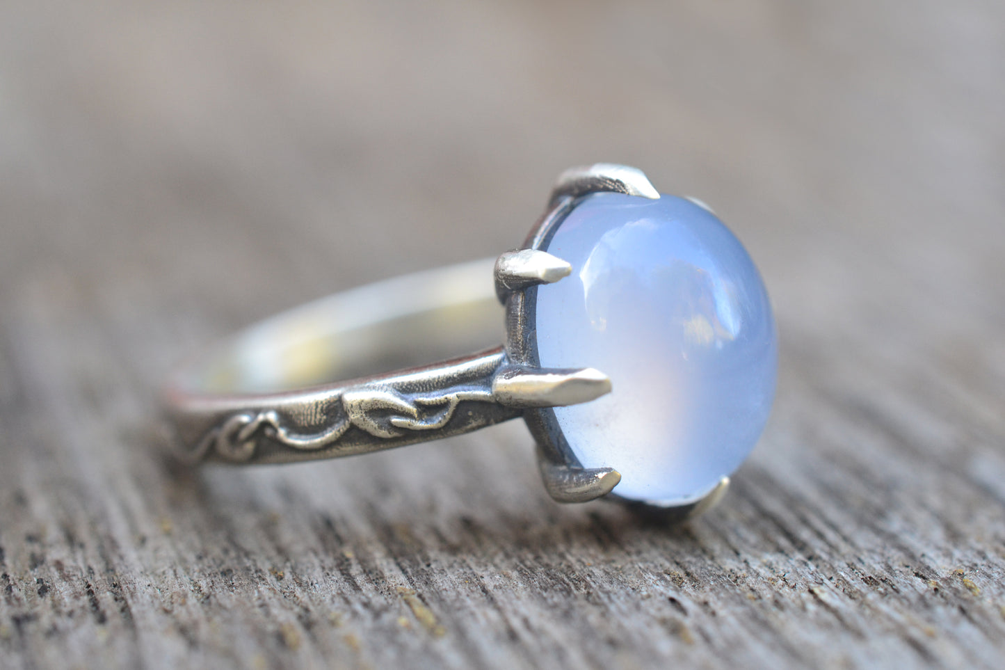 Oxidised Silver & Chalcedony Cocktail Ring