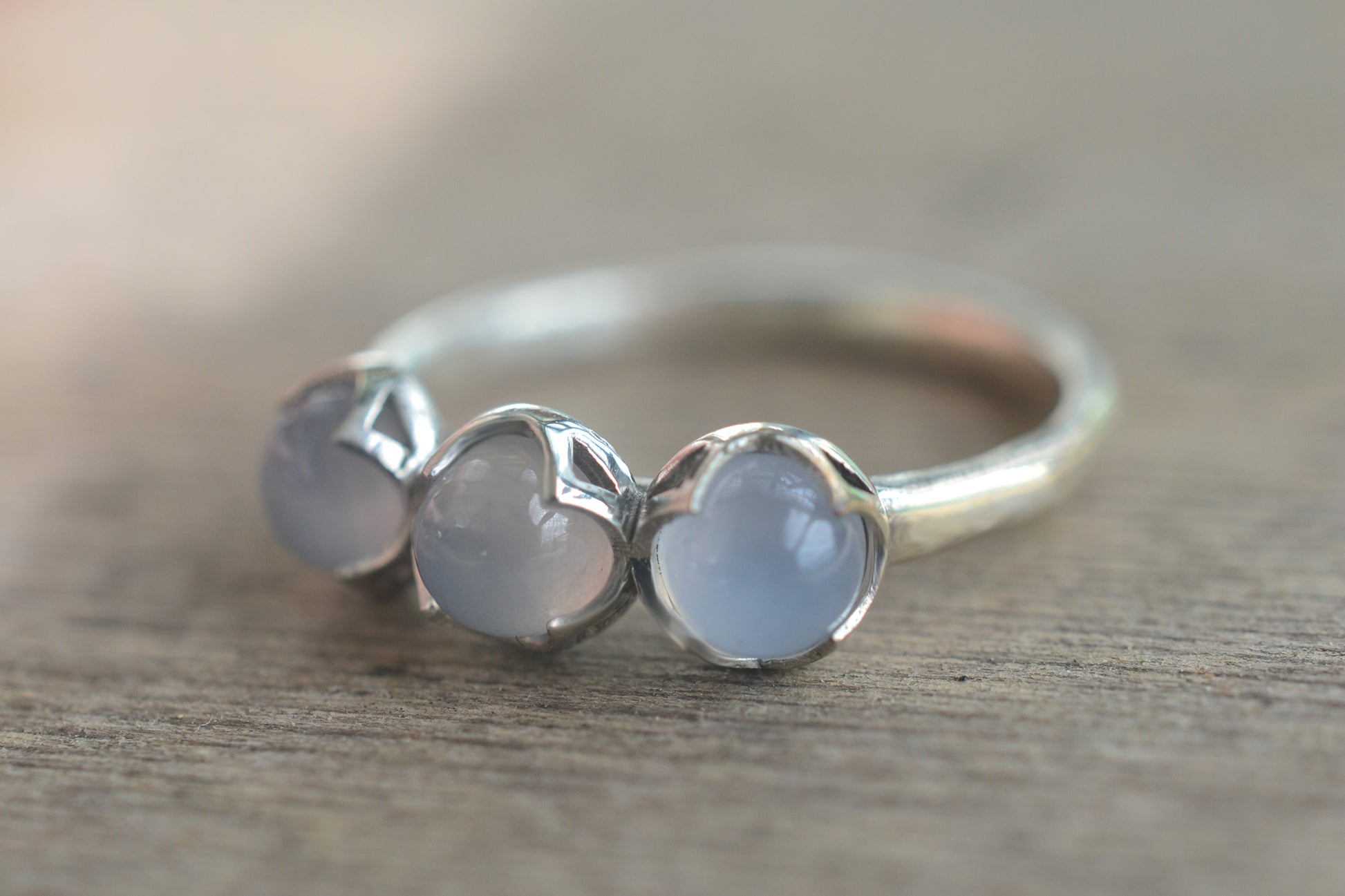 Blue Chalcedony Ring in 925 Sterling Silver