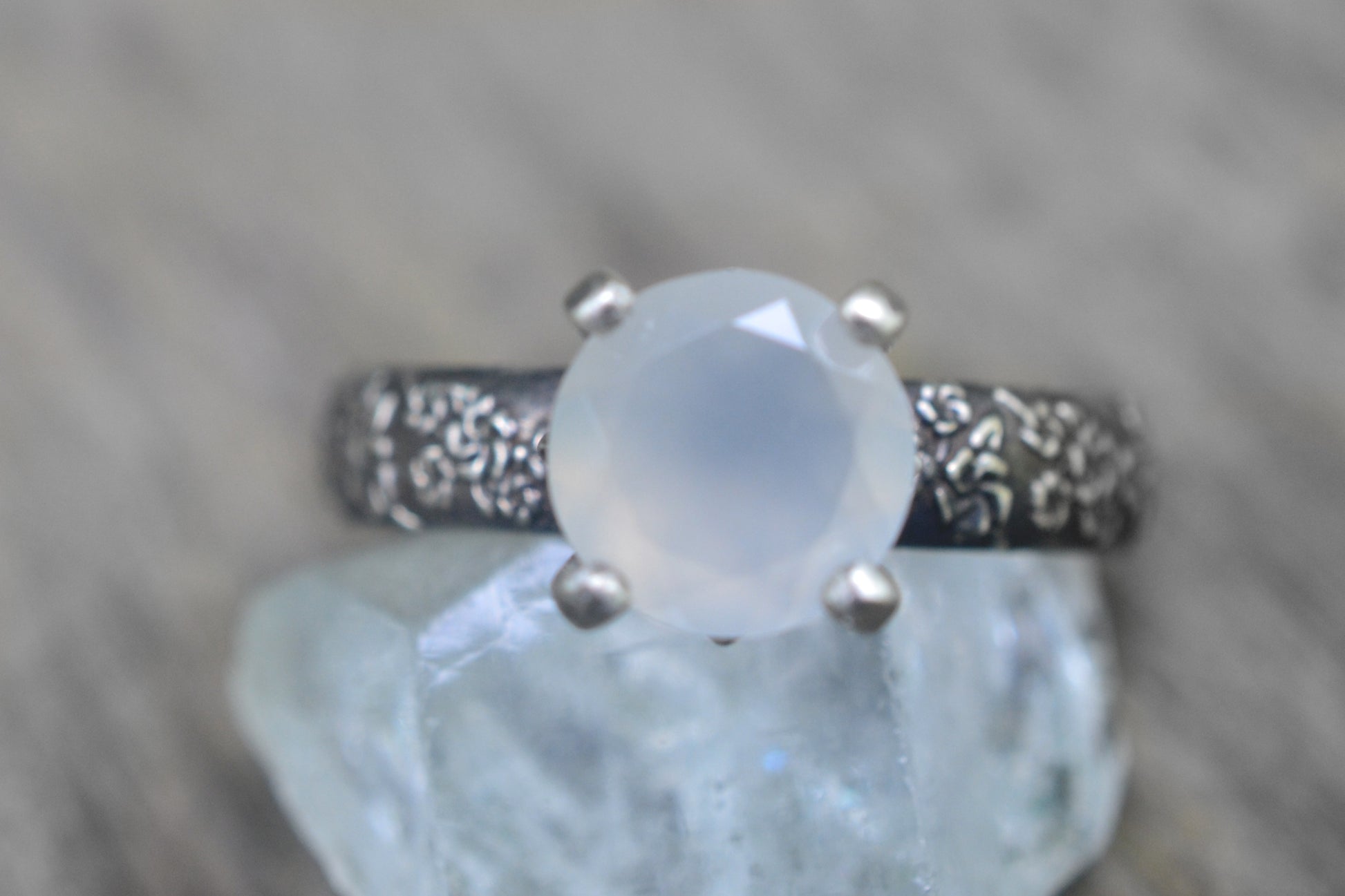 Cherry Blossom Ring With Natural White Stone