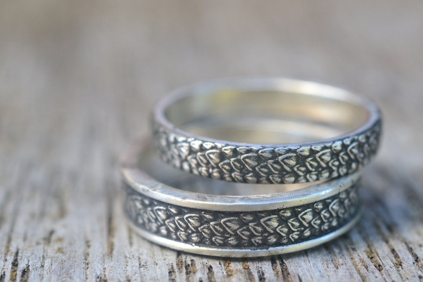 His & Hers Dragon Band Wedding Ring Set