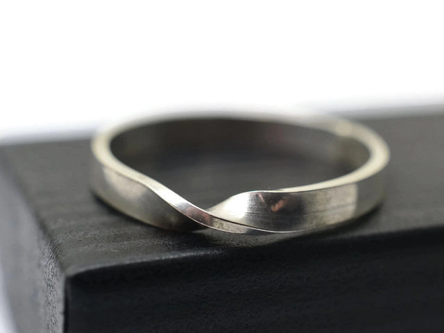 Handmade Personalised Sterling Silver Mobius Wedding Ring