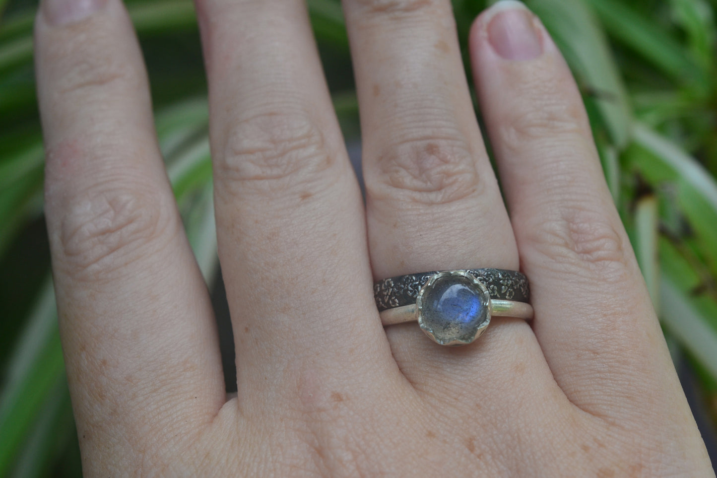 Labradorite Gemstone Wedding Set in Silver