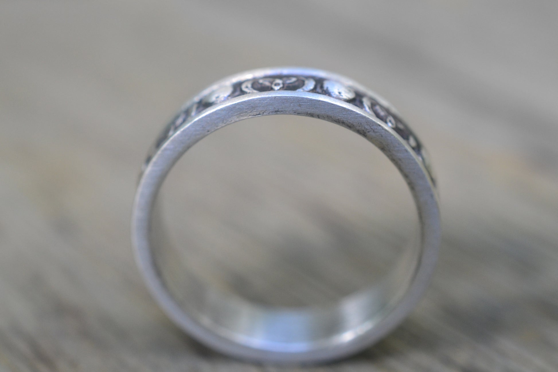 Gothic Moon Ring in Sterling Silver