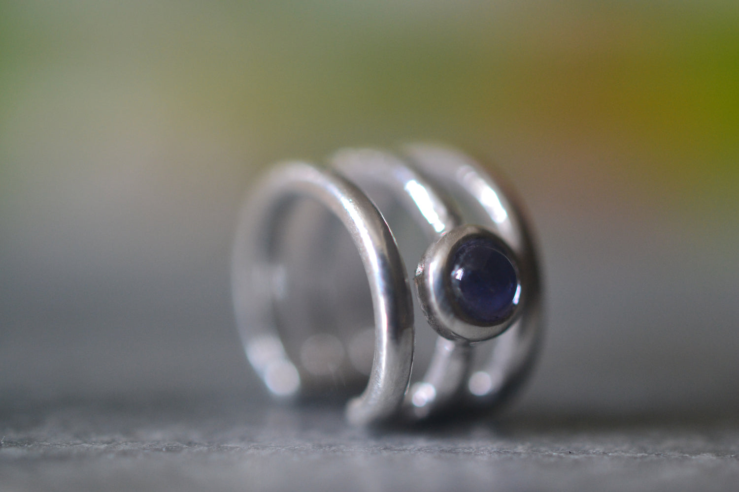 Dainty Iolite Crystal Ear Cuff For Non Pierced Ears