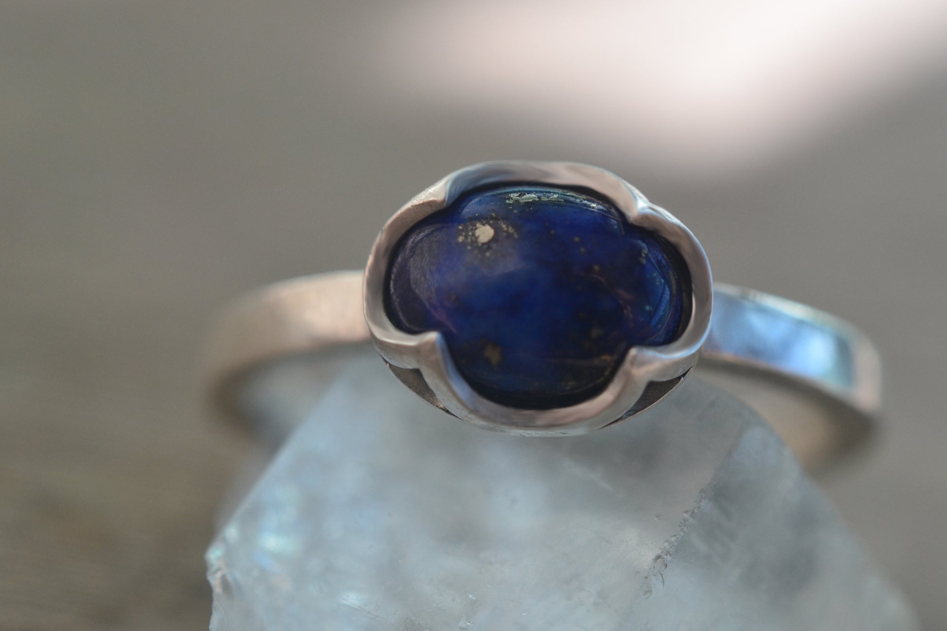 Lapis Lazuli Bezel Ring in 925 Sterling SIlver