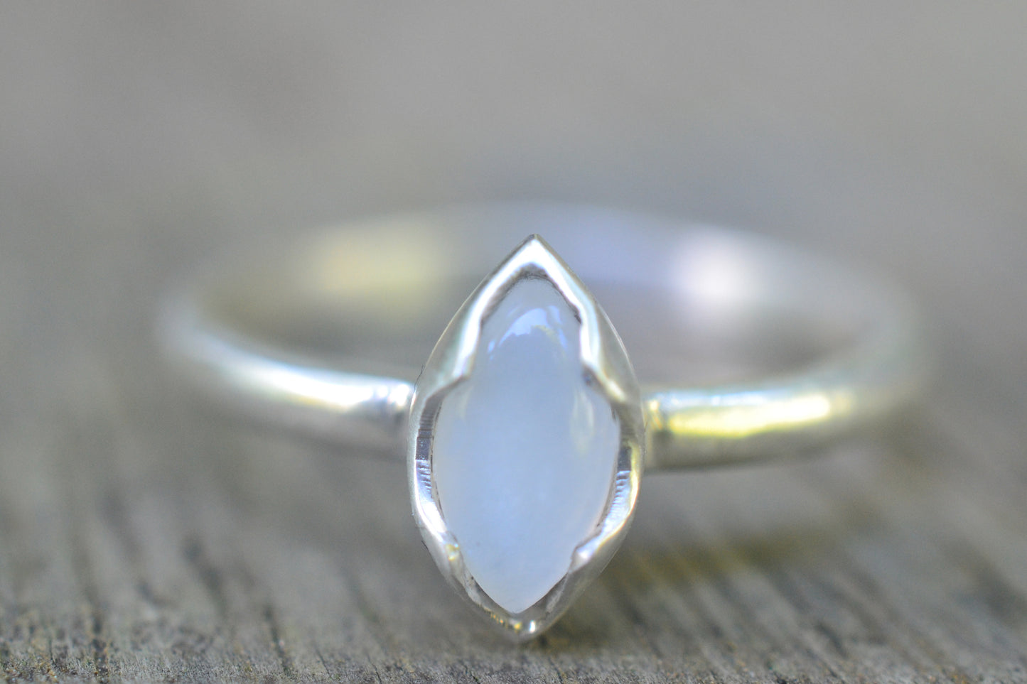 Marquise Cut Moonstone Ring in 925 Silver