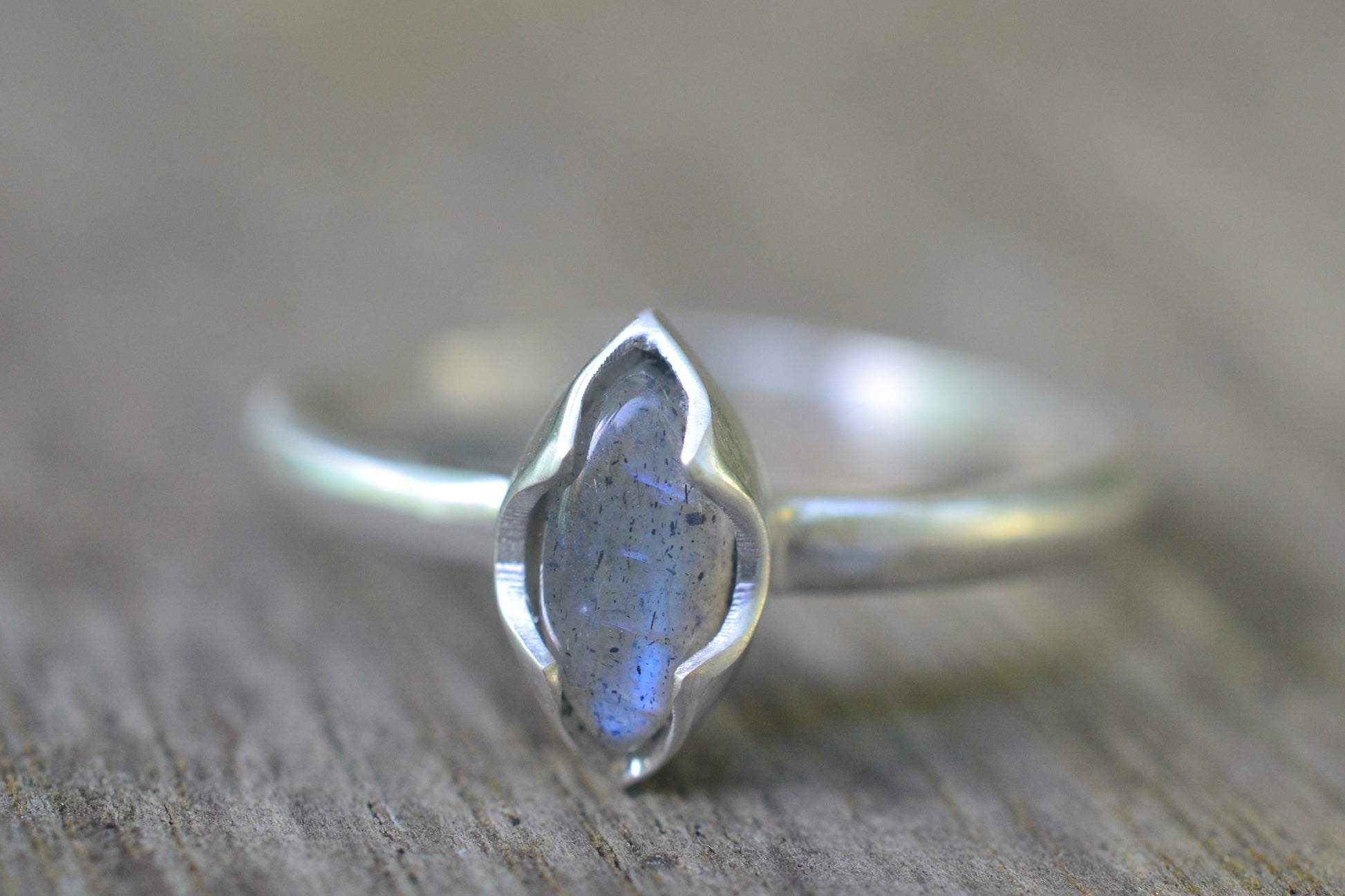 Unique Labradorite Gemstone Ring in Sterling