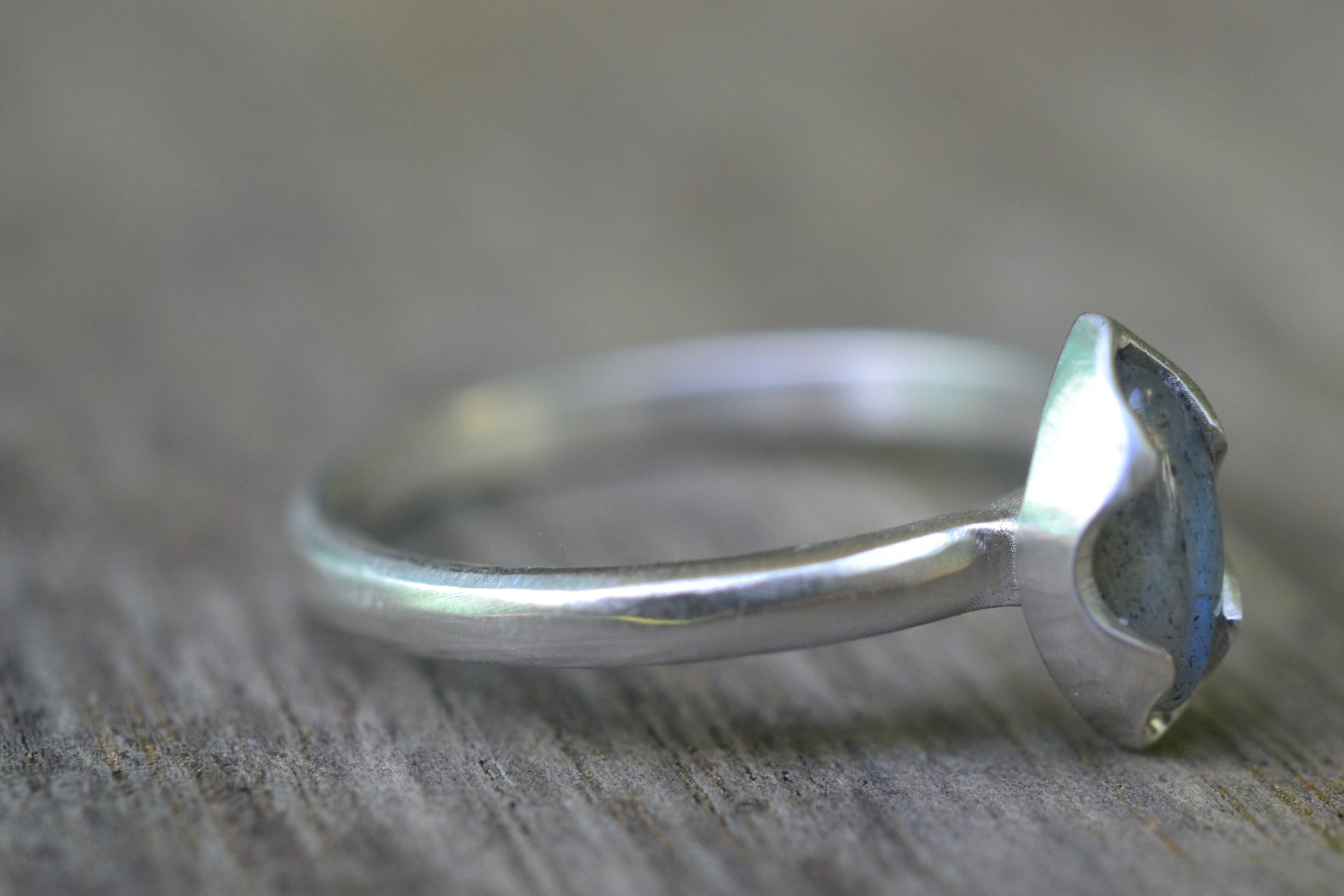 Natural Labradorite Ring in Sterling Silver