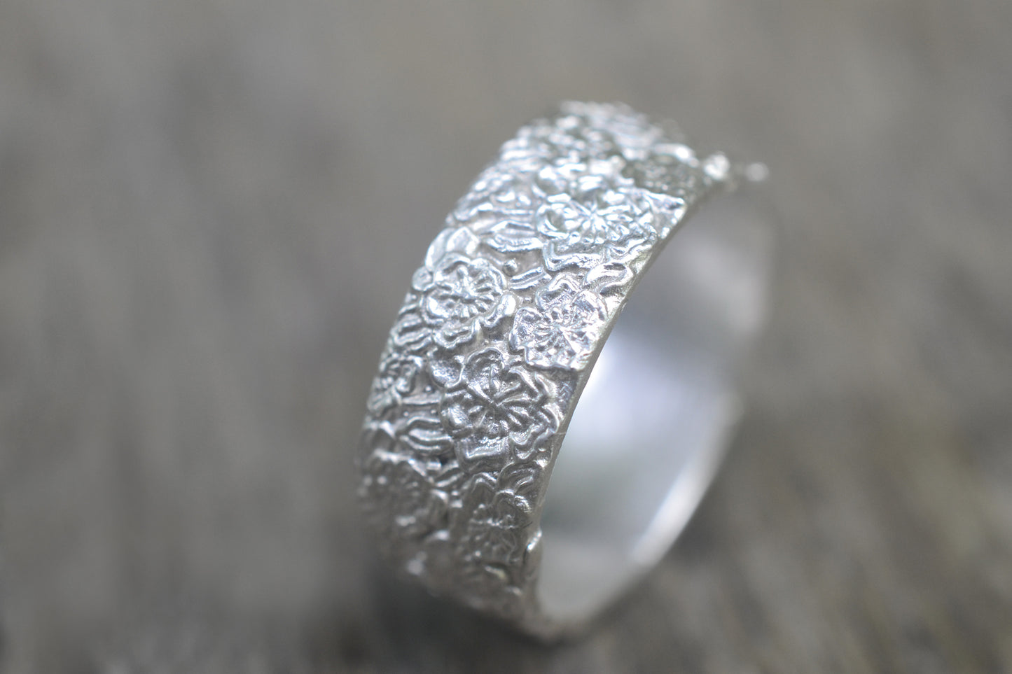 Men's Sterling Silver Peach Blossom Ring