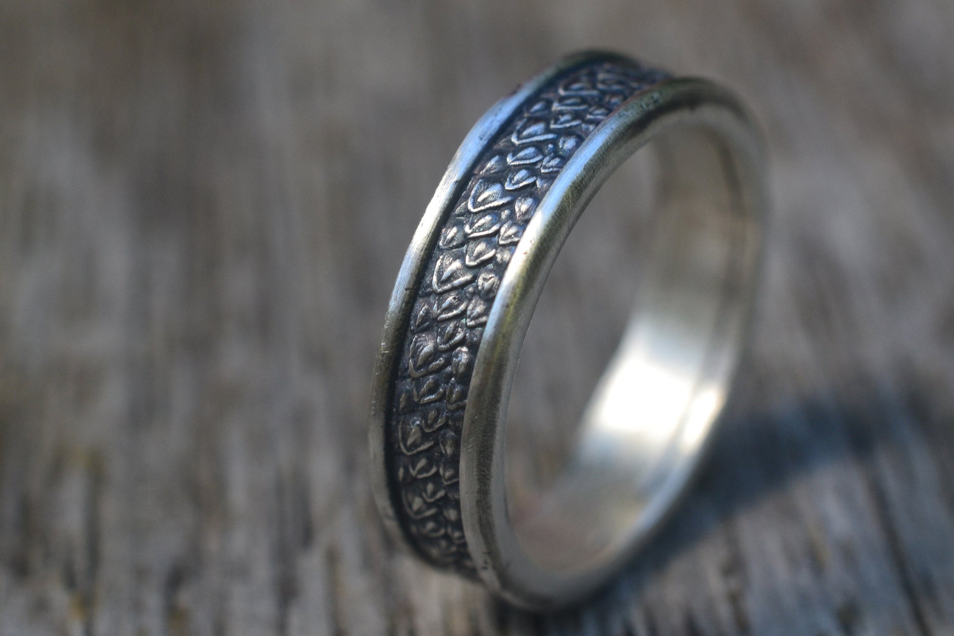 Recycled Silver Dragon Wedding Ring