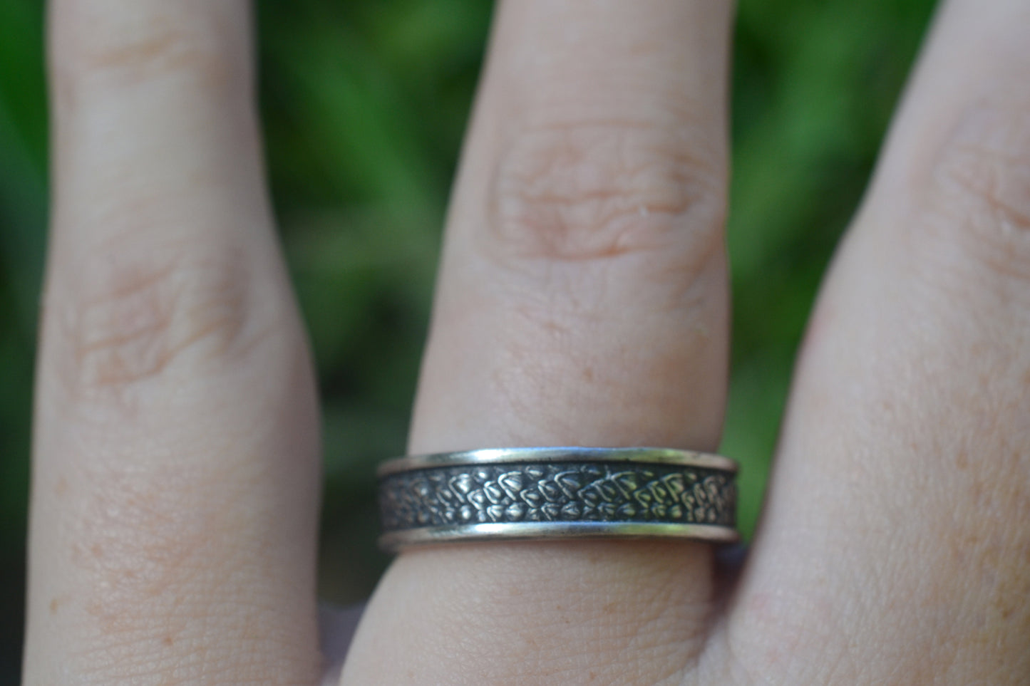 Oxidised 925 Sterling Wyvern Scale Ring