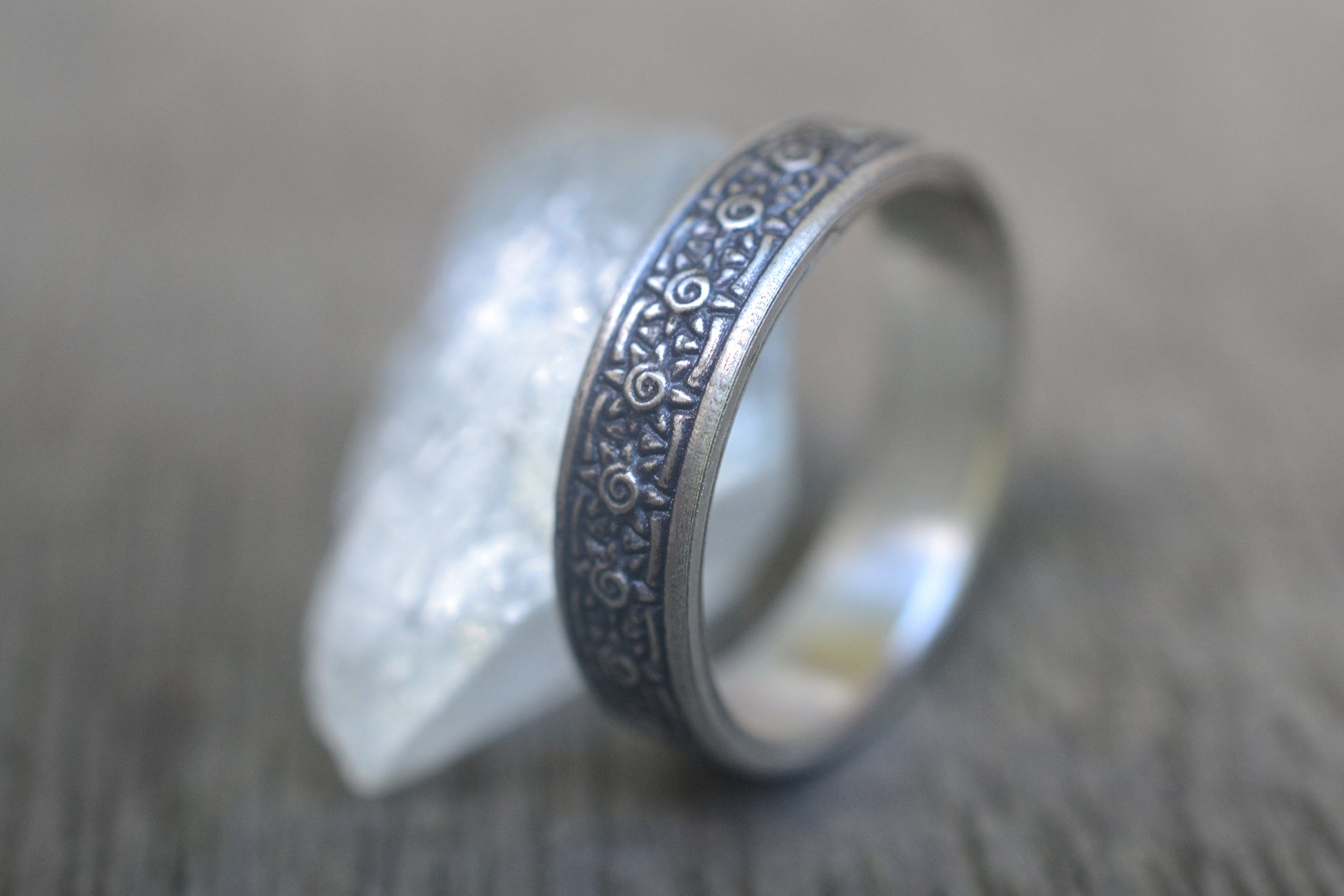 Oxidised Sterling Silver Sun Design Ring