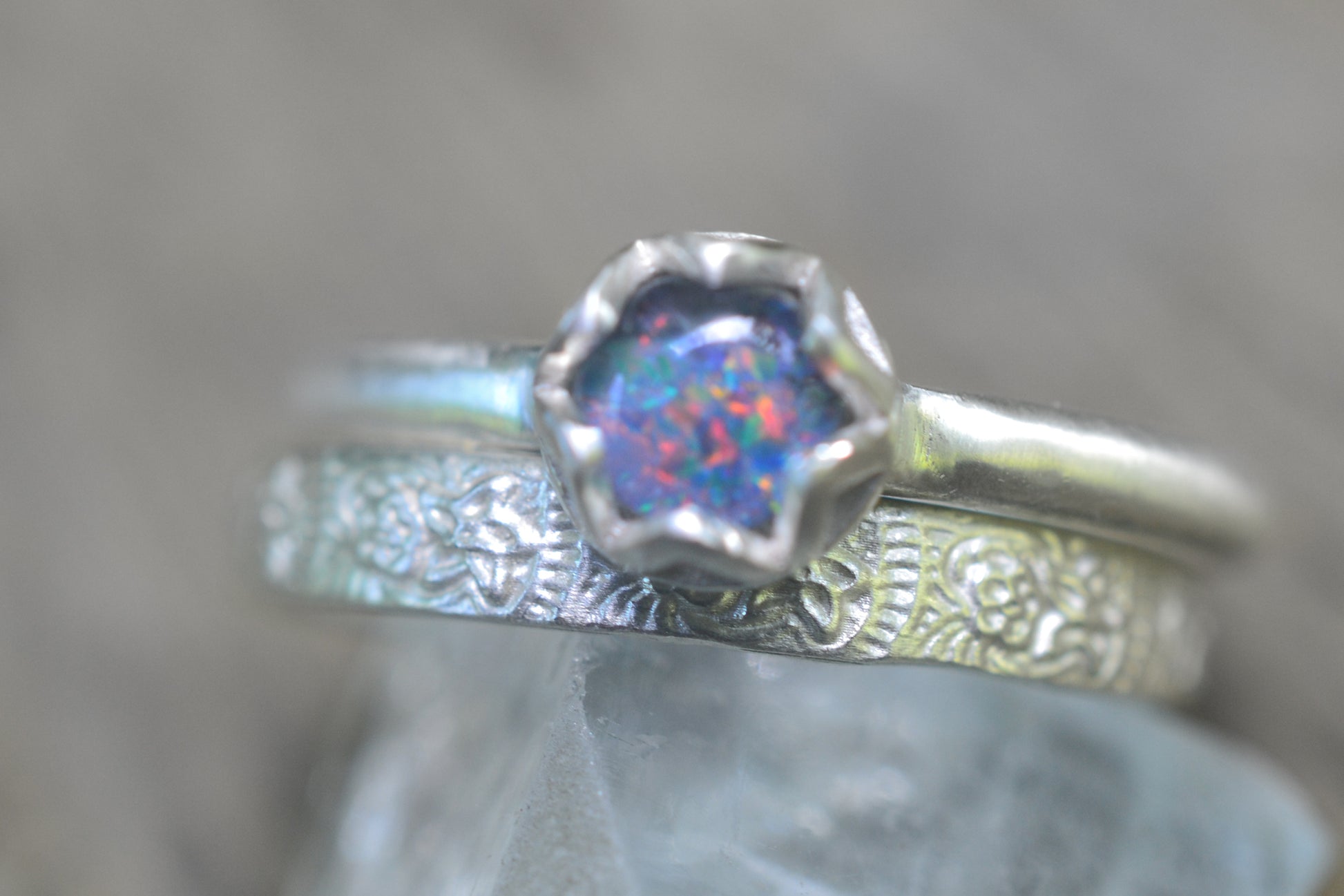 5mm Opal Stacking Set in Sterling Silver