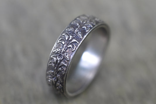 Mens Art Nouveau Style Lily Wedding Band