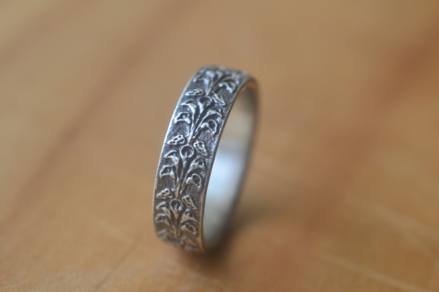 Sterling Silver Calla Lily Wedding Ring