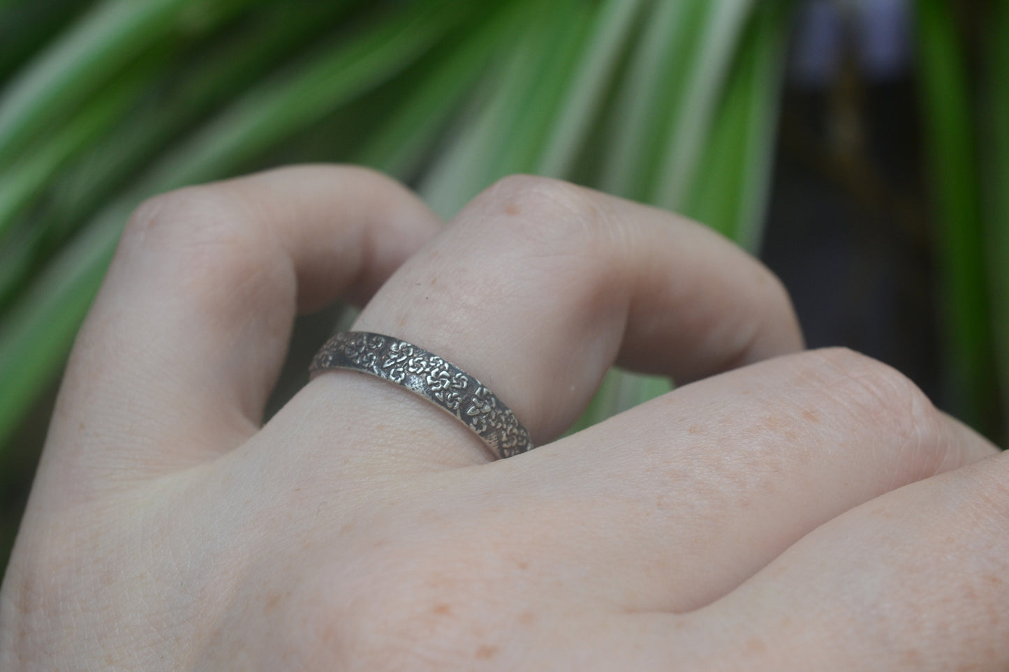 Gothic Cherry Blossom Ring in Sterling Silver