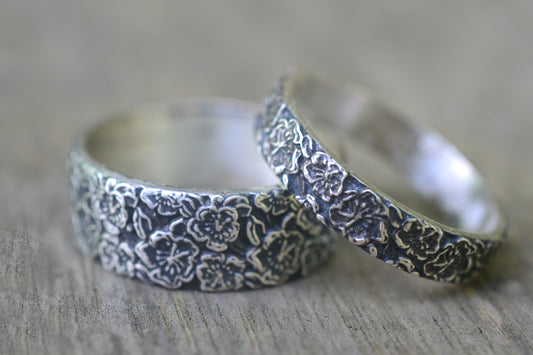 Oxidised Silver Peach Blossom Wedding Set