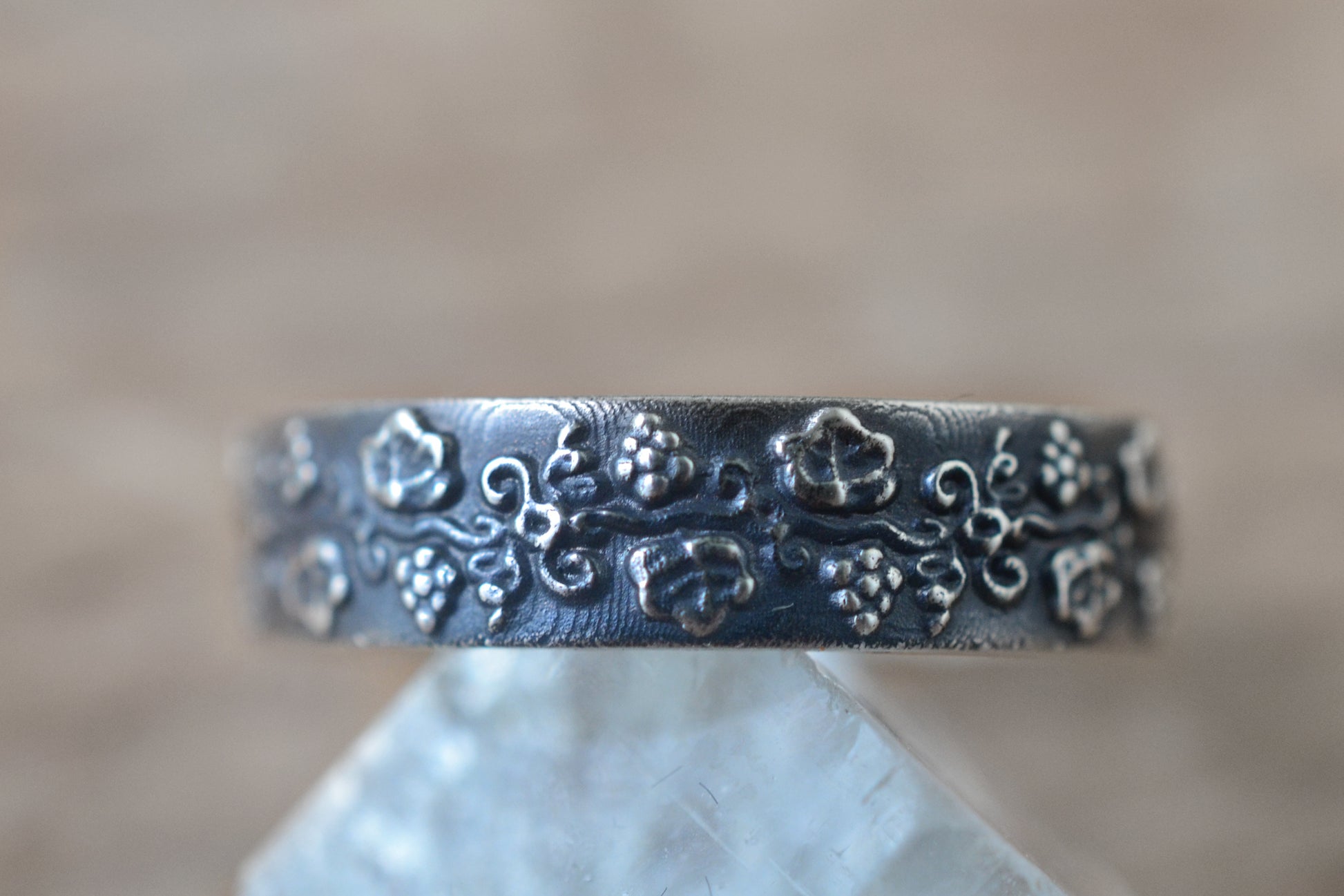 Oxidised Silver Grecian Grapevine Ring