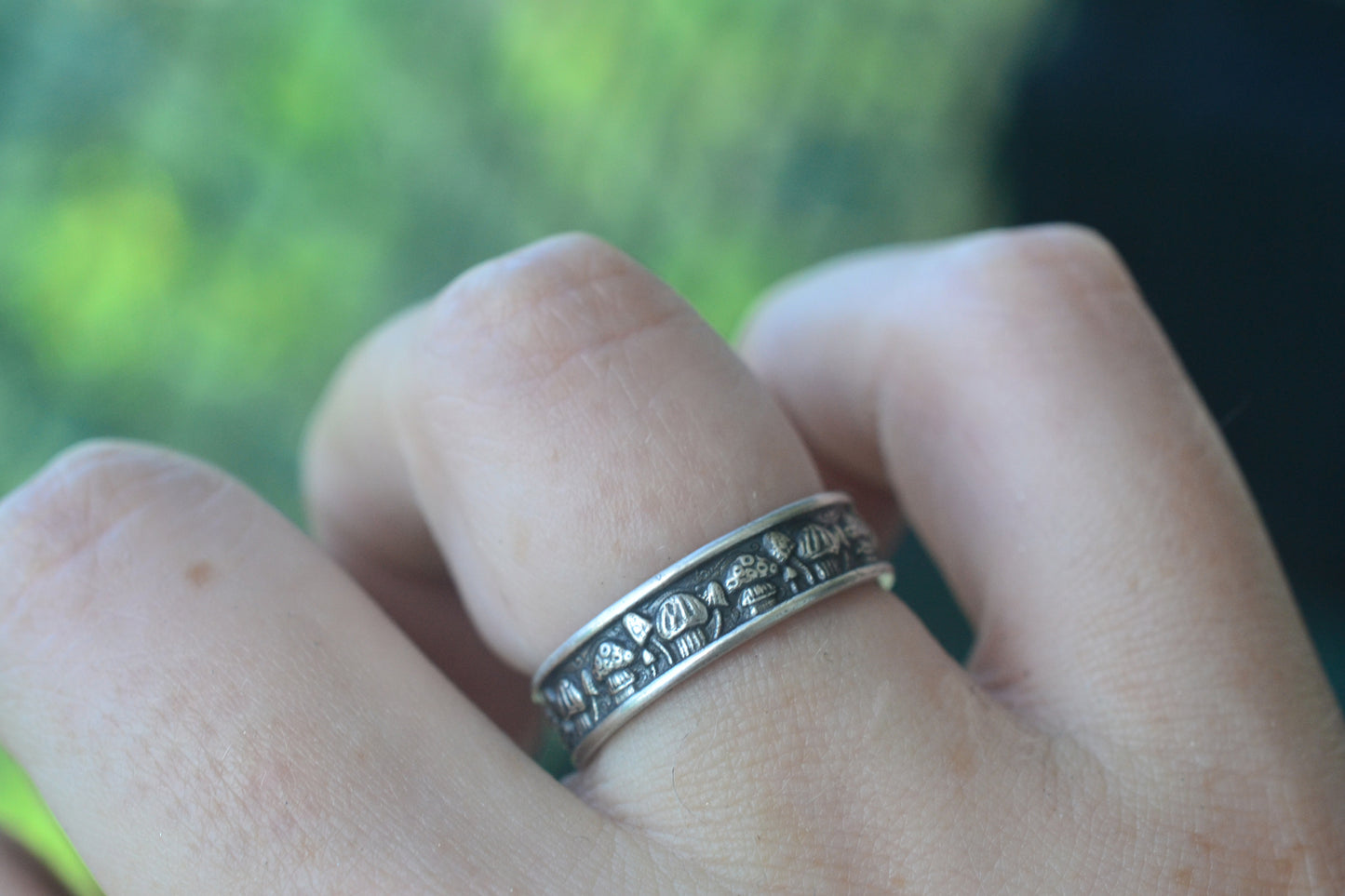 Sculpted Mushroom Ring in Sterling Silver