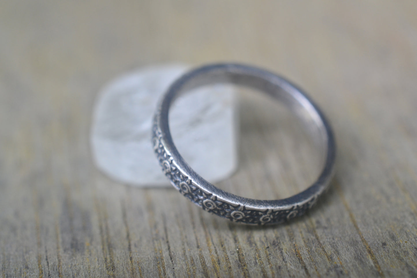 Dainty Sterling Silver Sun Wedding Ring