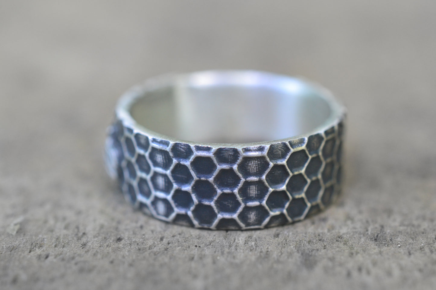 Honeycomb Wedding Ring For Men