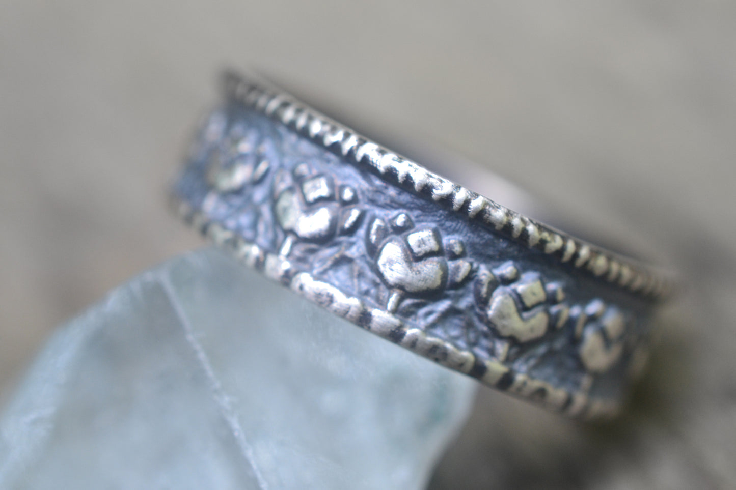 Wide Silver Sacred Lotus Wedding Ring