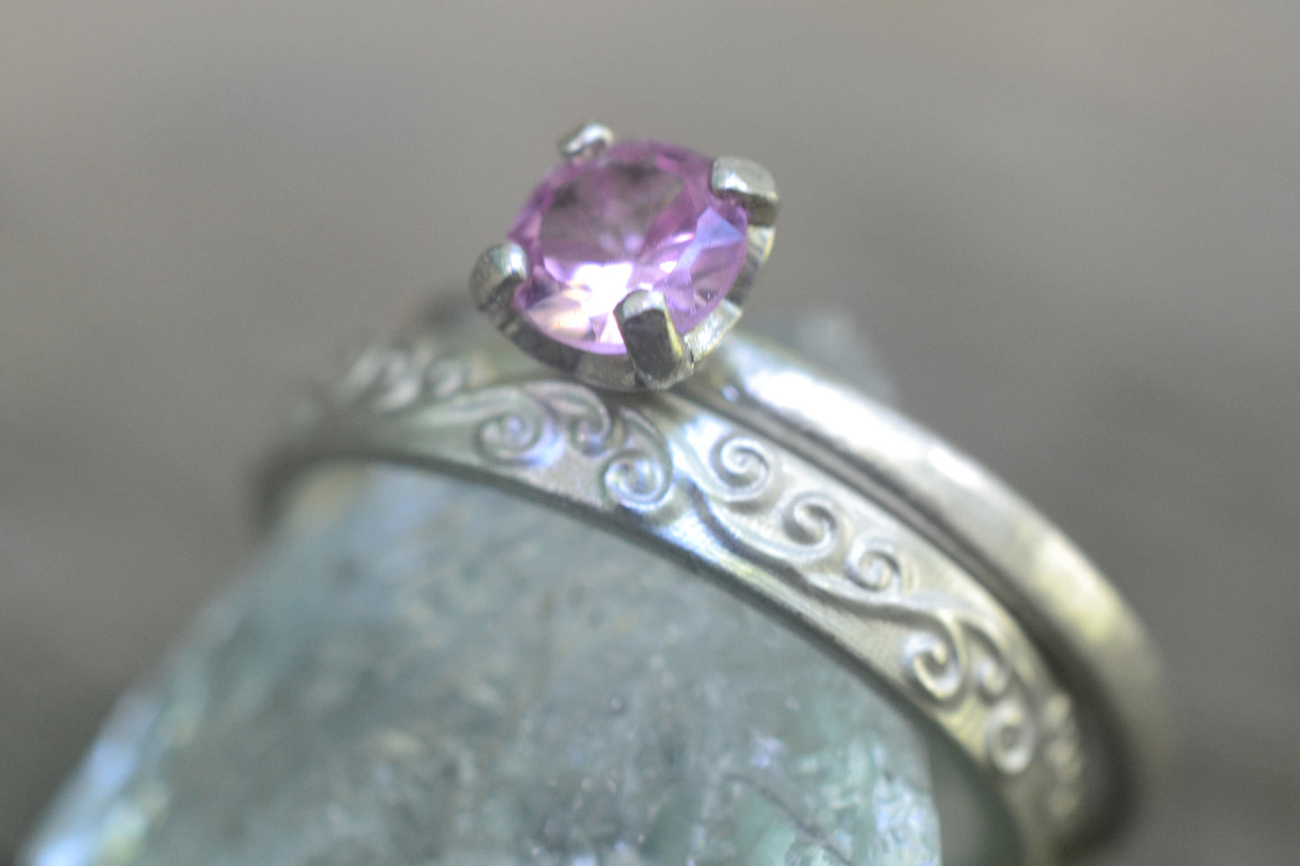 Womens Coloured Sapphire Bridal Ring Set