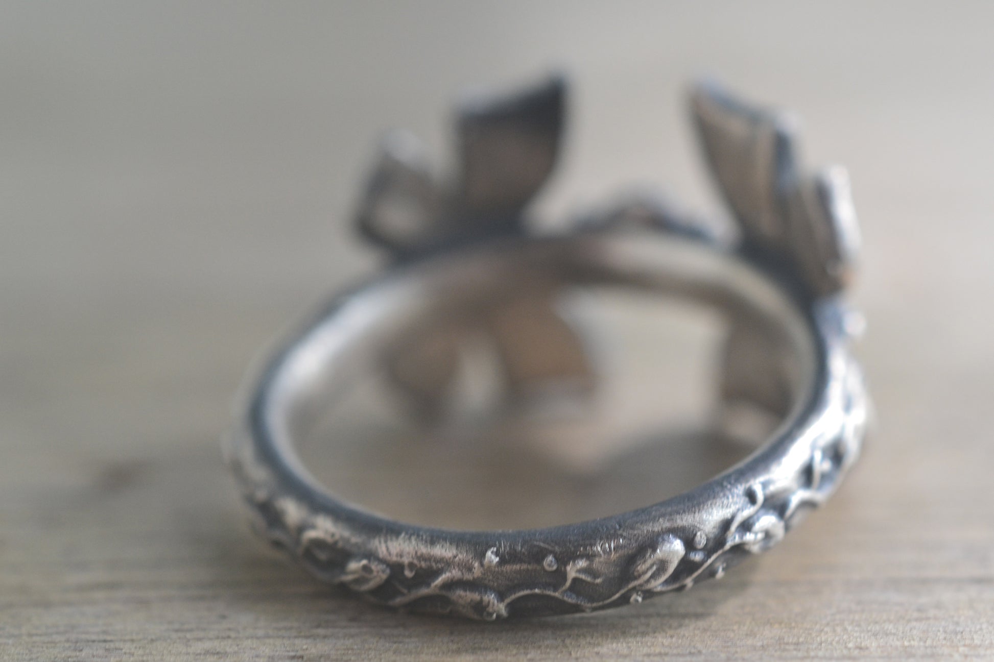 Art Nouveau Inspired Butterfly & Leaf Ring