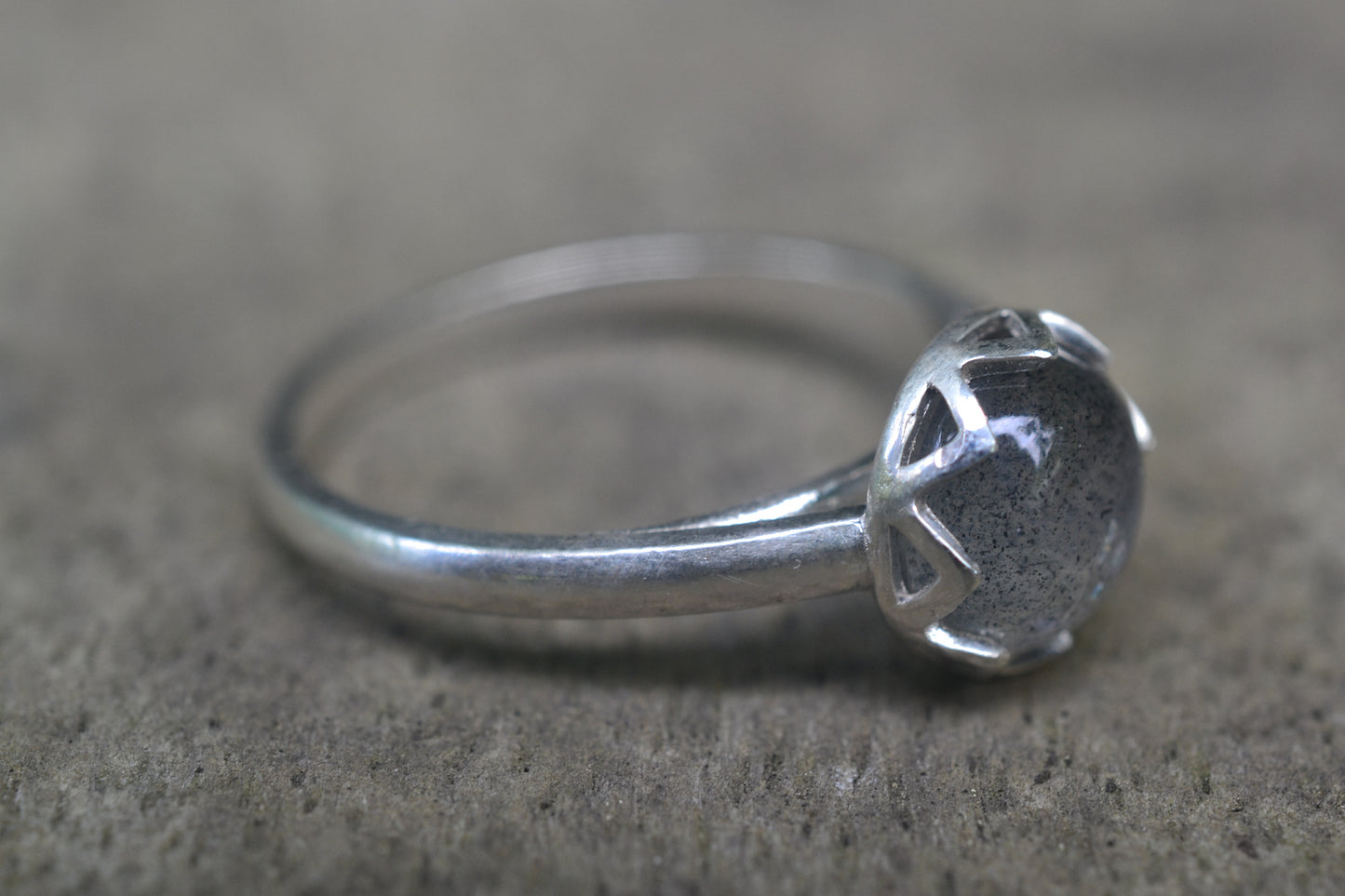 Labradorite Cabochon Ring in Sterling Silver