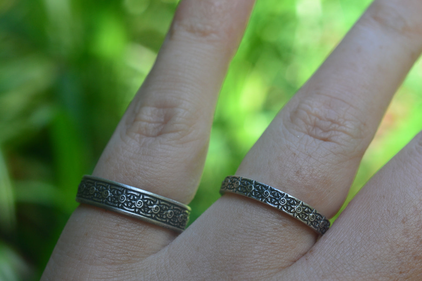 Sterling Silver Sun Wedding Set 