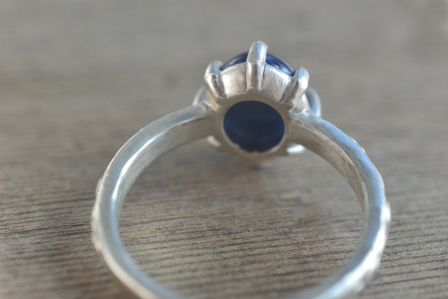 Blue Sapphire Ring in Sterling Silver