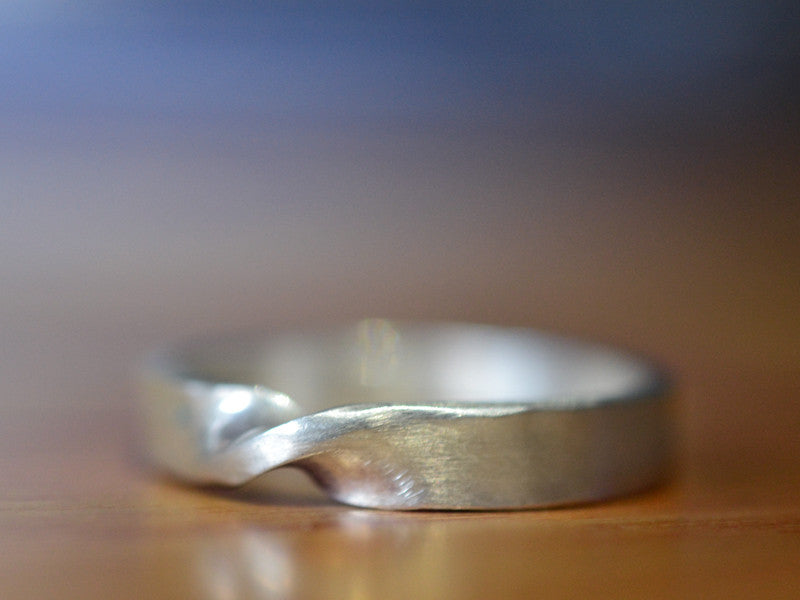 Custom Made Engravable Sterling Silver 3mm Wide Mobius Wedding Ring ...
