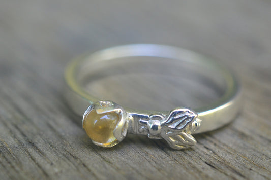 Sterling Silver Honeybee Citrine Ring