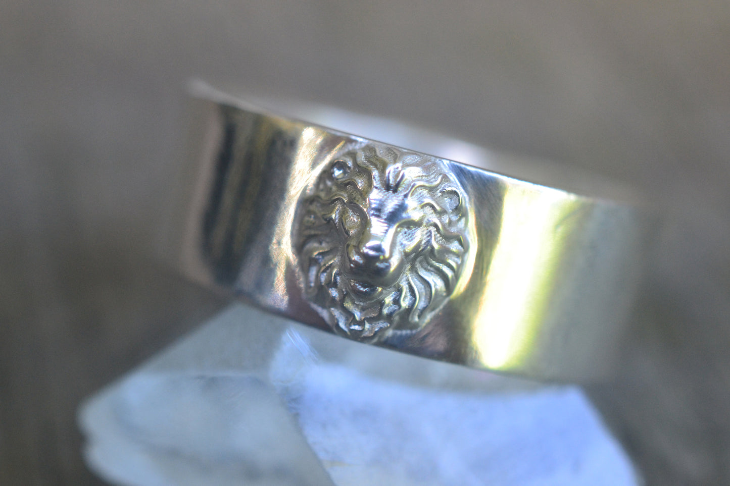 Sterling Silver Lion Wedding Band