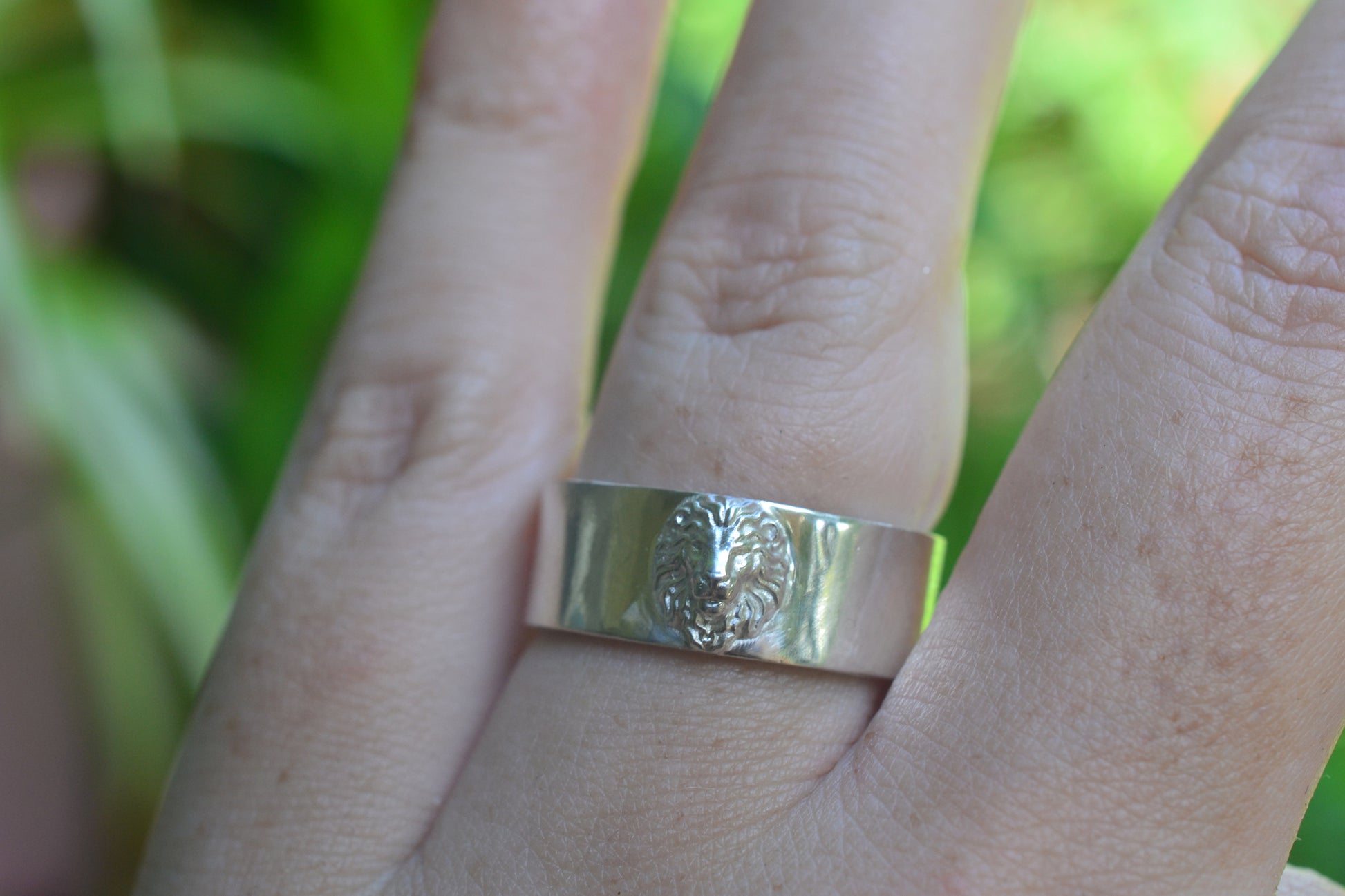 Sterling Silver Lion Wedding Band