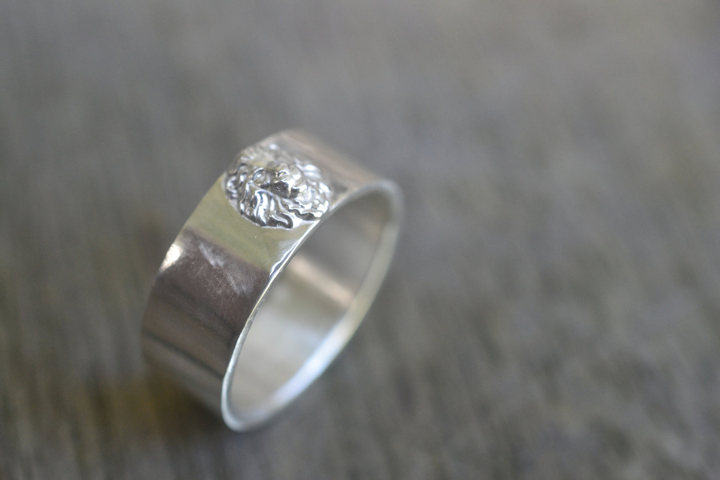 Mans Silver Lion Handfasting Ring