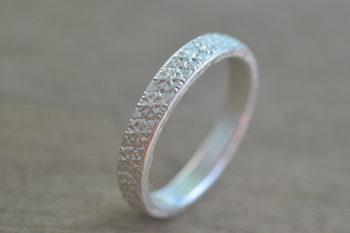 Snowflake Wedding Band in Sterling Silver