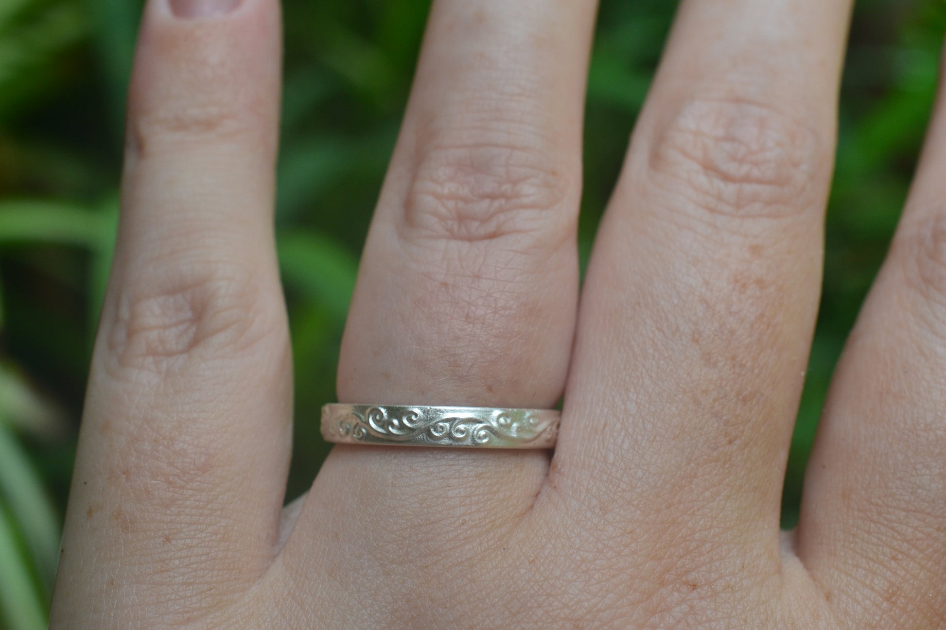 Dainty Swirl Stacking Ring in Sterling Silver
