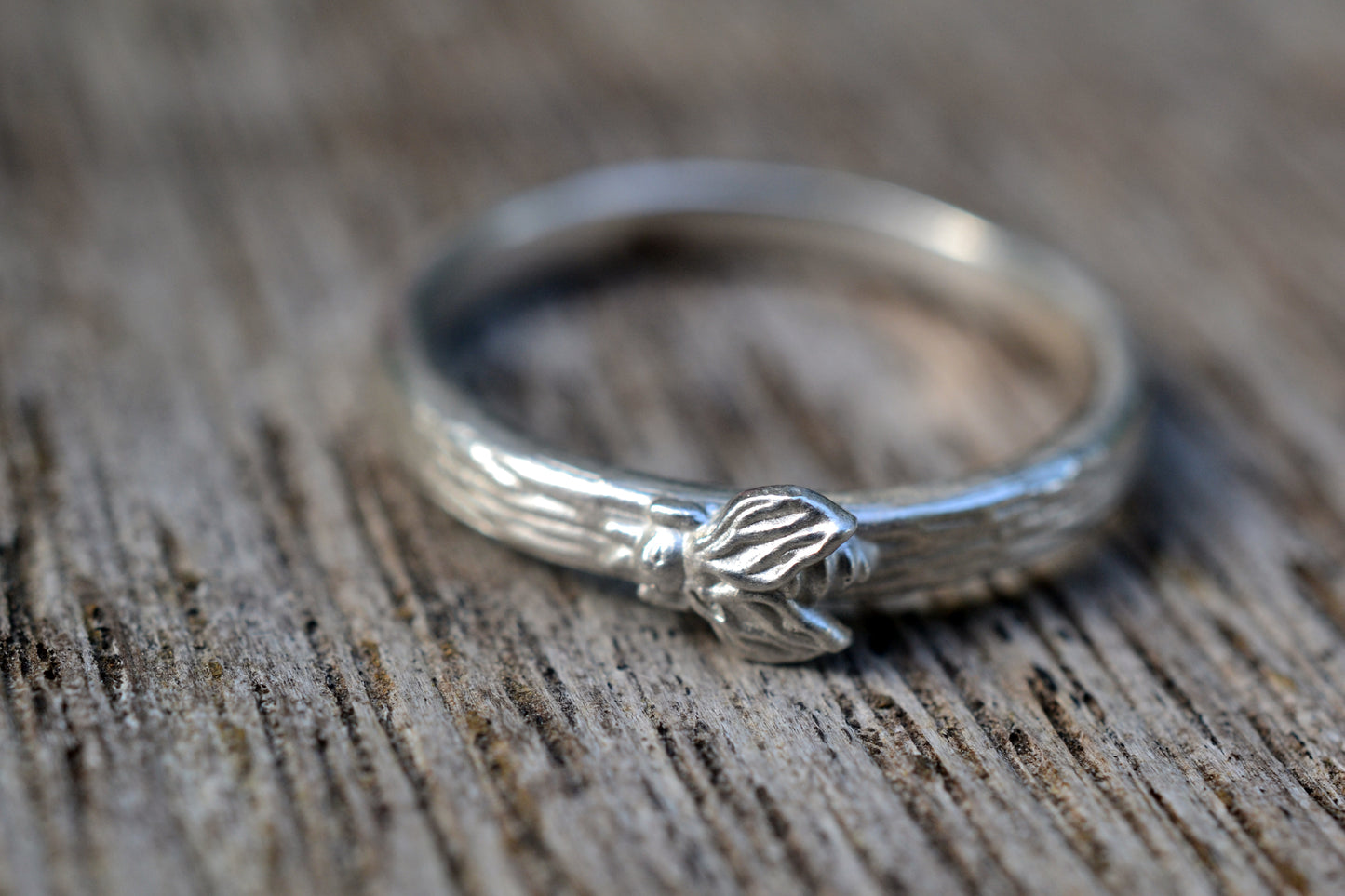 Sterling Silver Stacking Ring With Honeybee