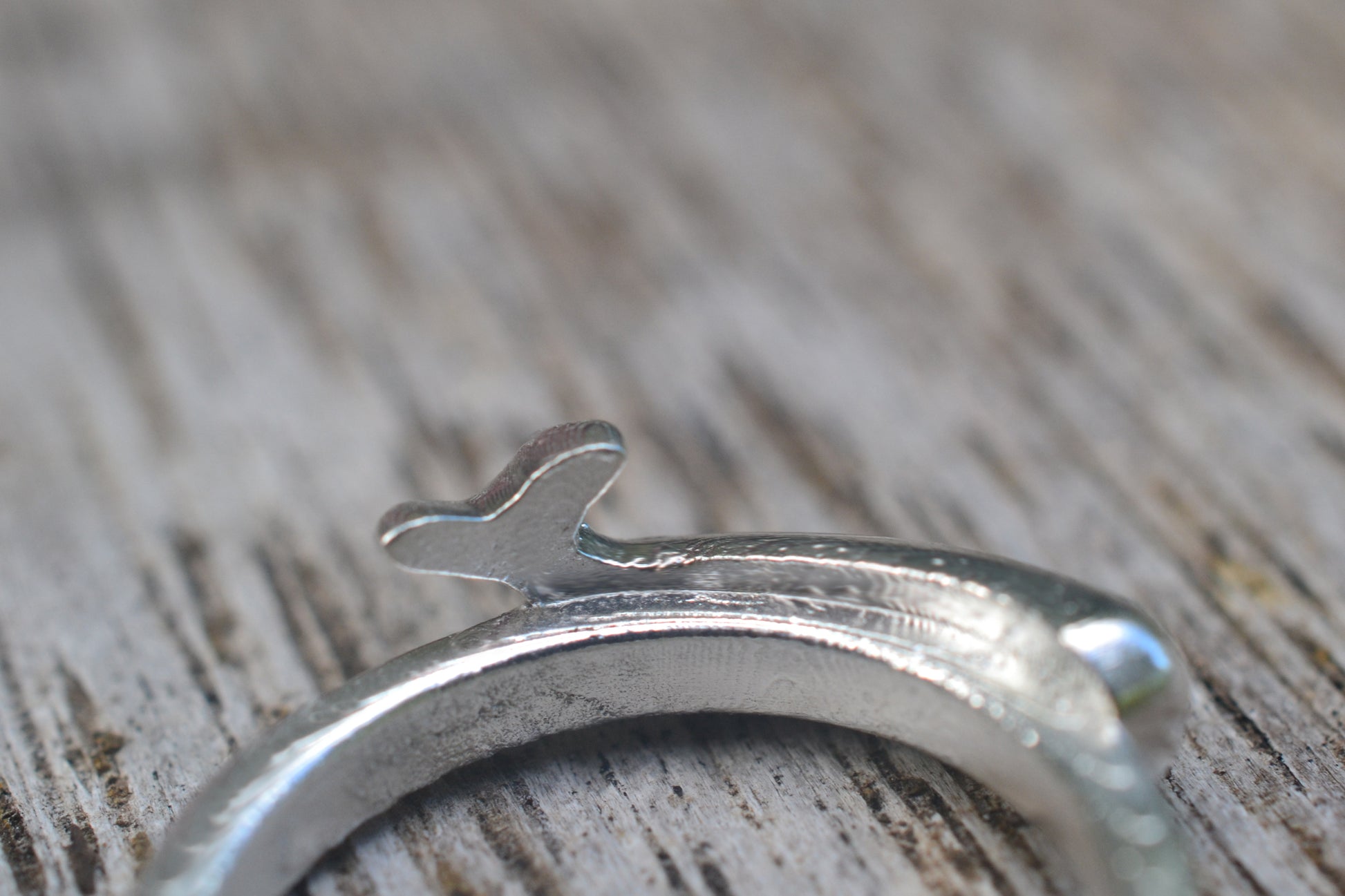 Solid Silver Sperm Whale Ring 