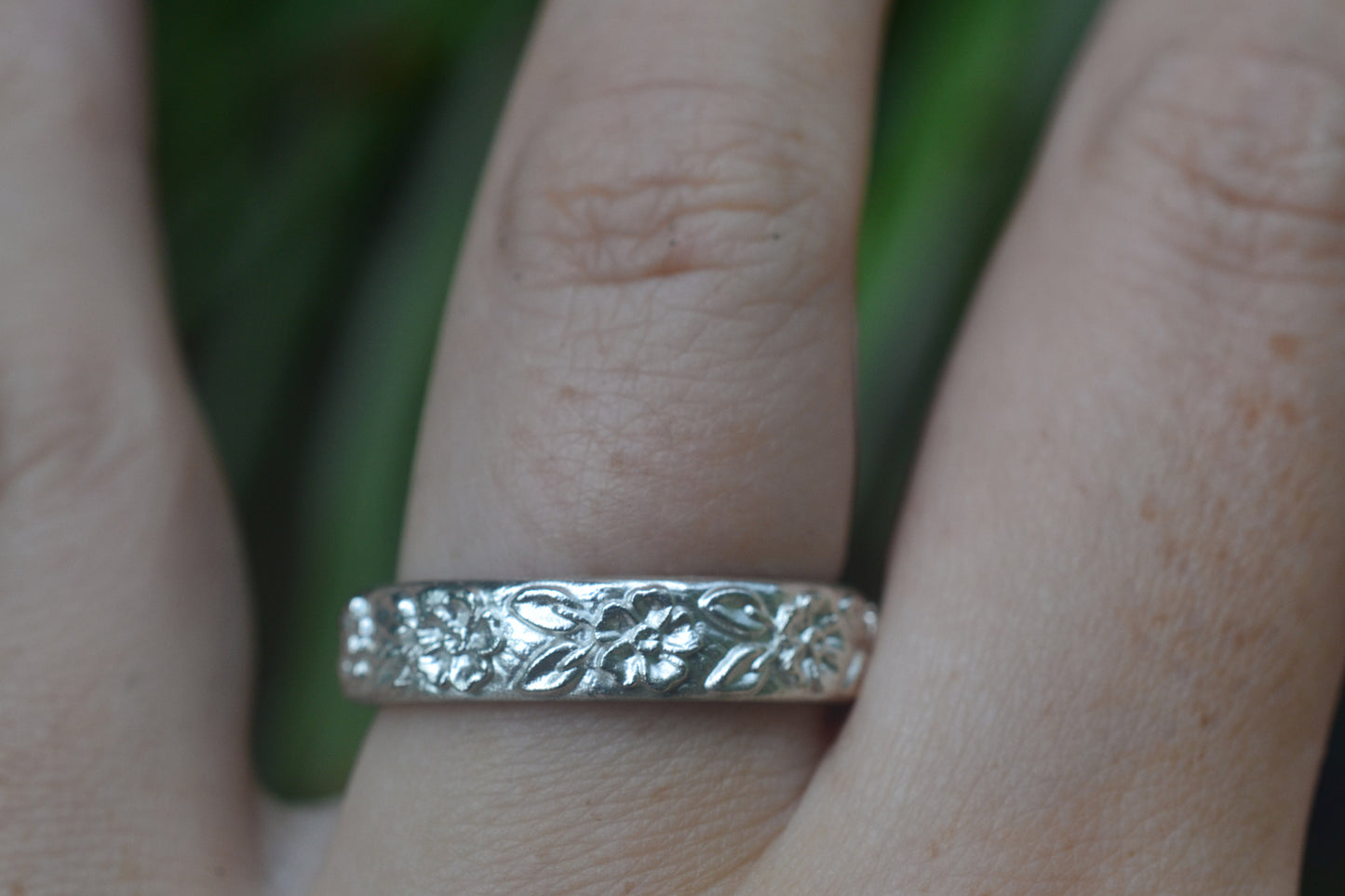 5mm Wide Sterling Silver Wide Rose Ring