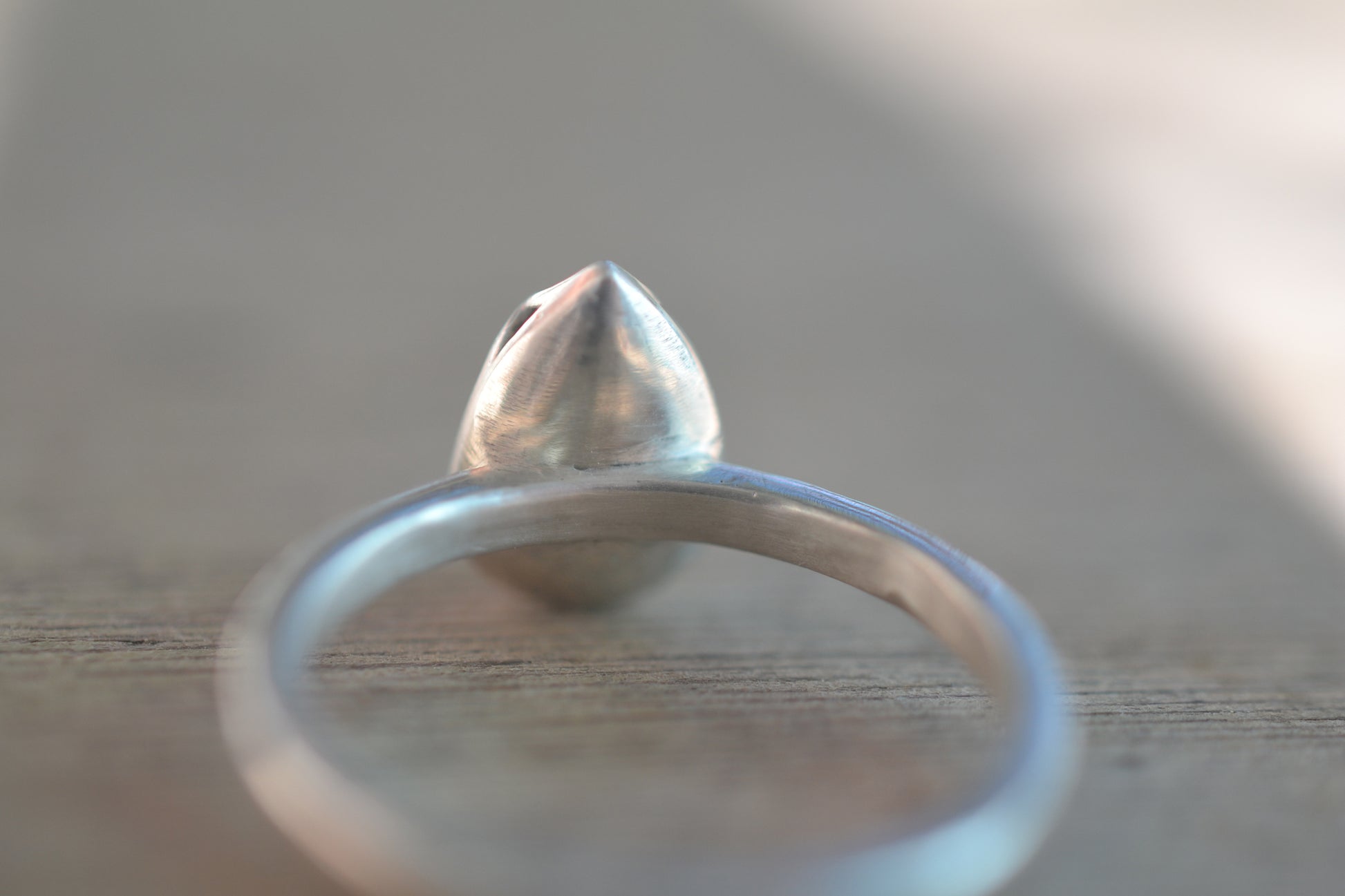 Black Onyx Cabochon Ring in Silver