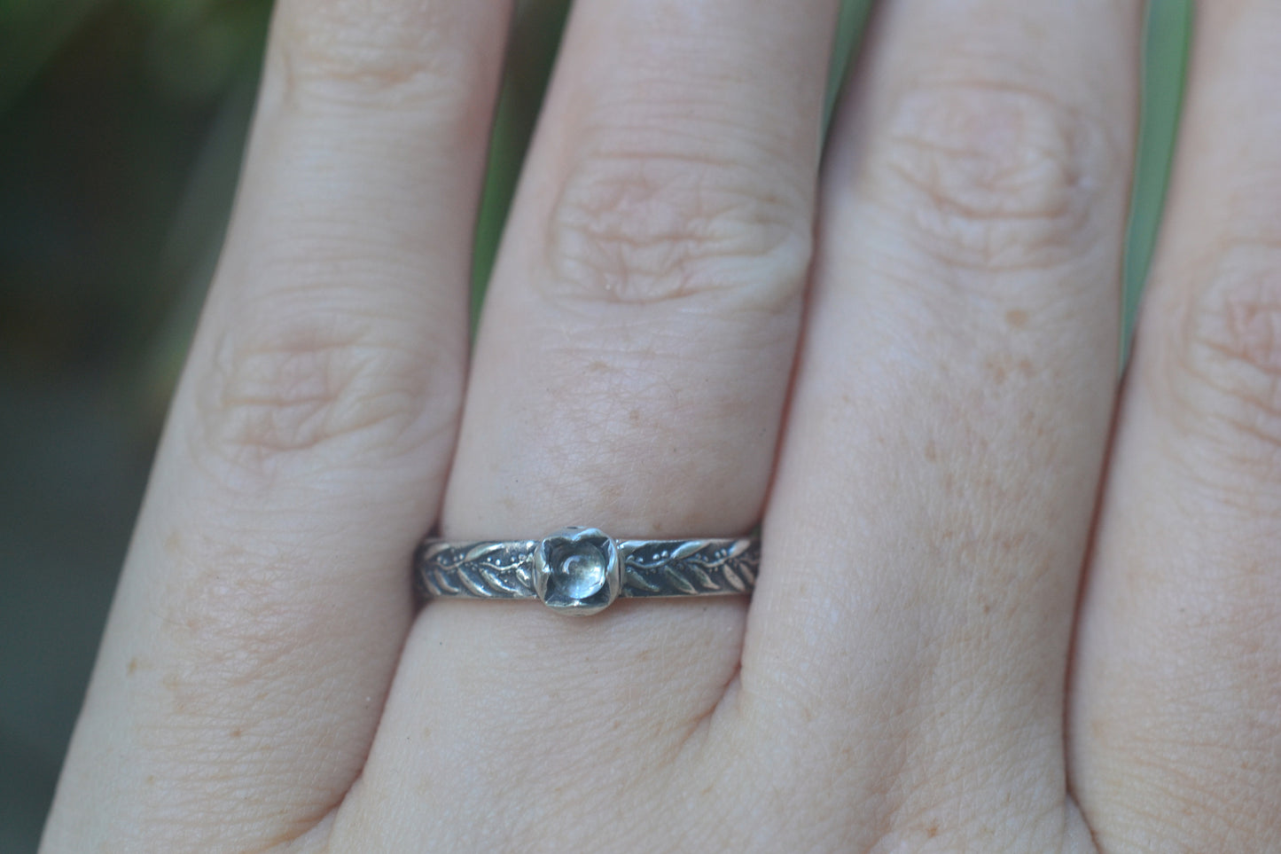 3mm Aquamarine Gemstone Ring in Silver
