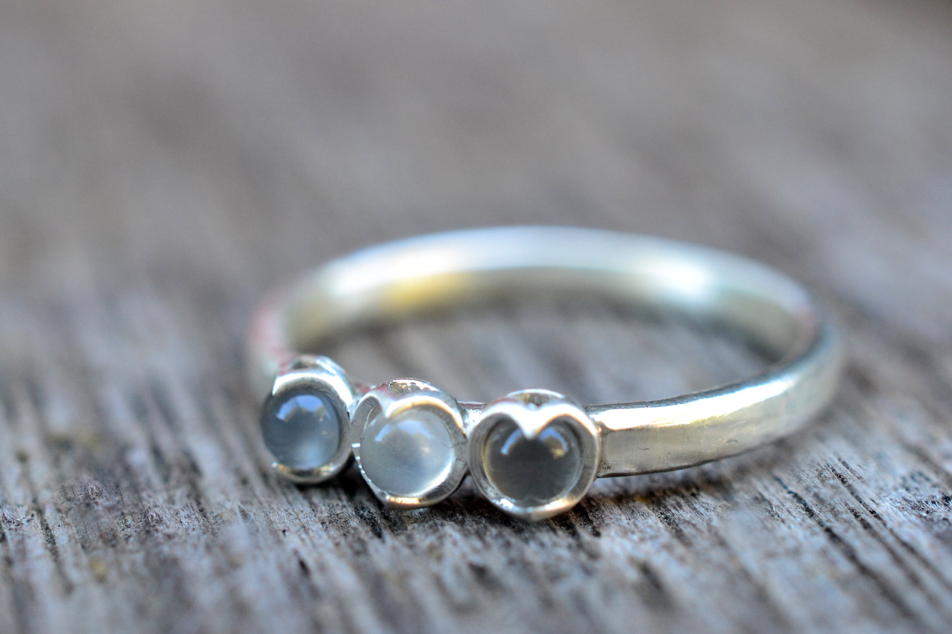 Multistone Moonstone Statement Ring in Silver