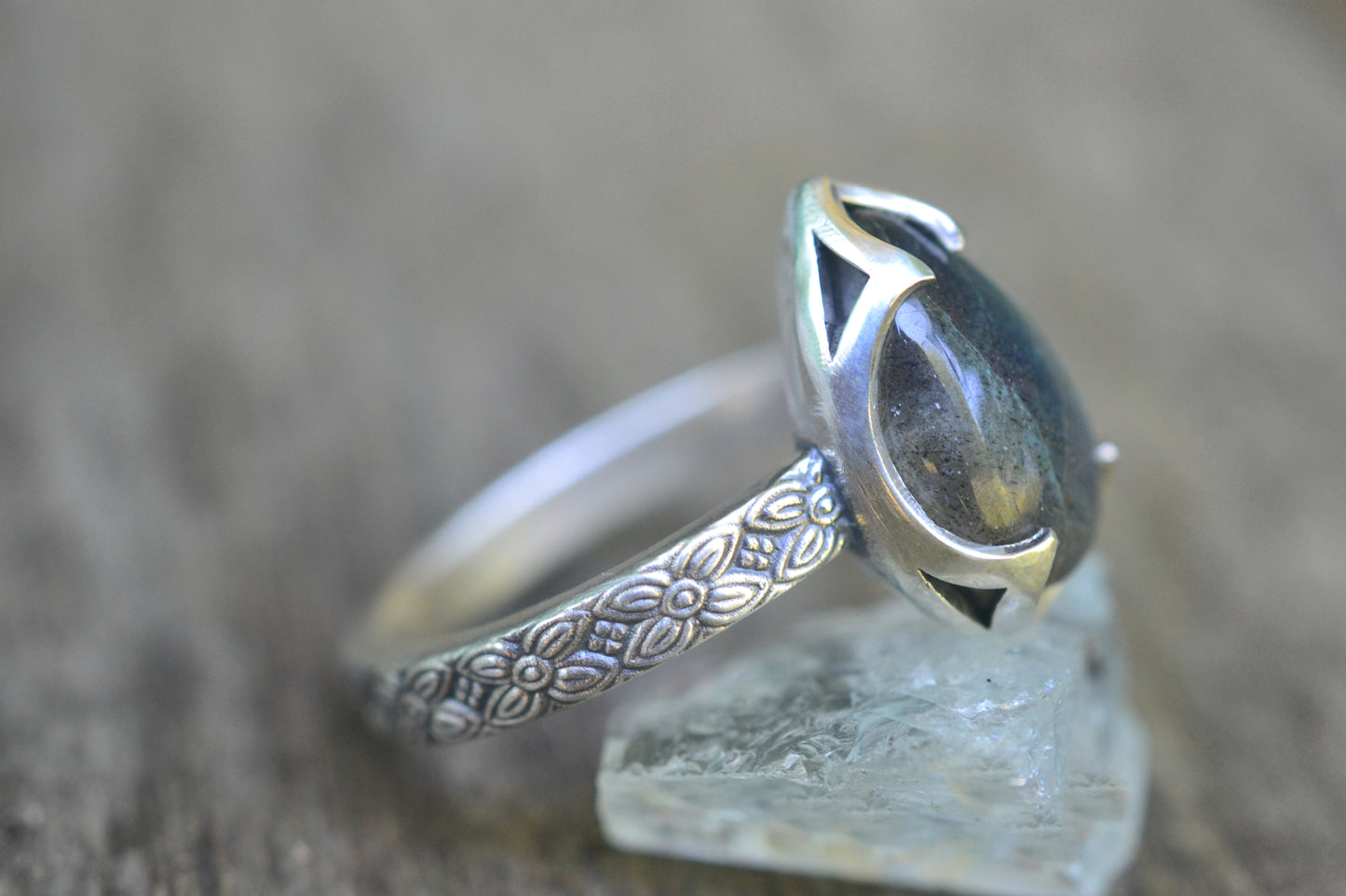 Victorian Style Labradorite Cocktail Ring