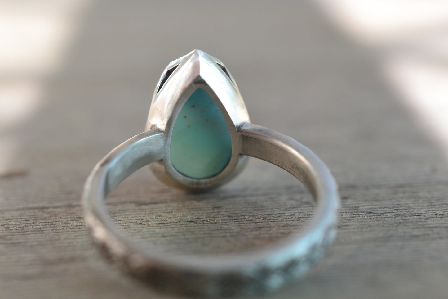 Pear Shape Larimar Cocktail Ring in Sterling