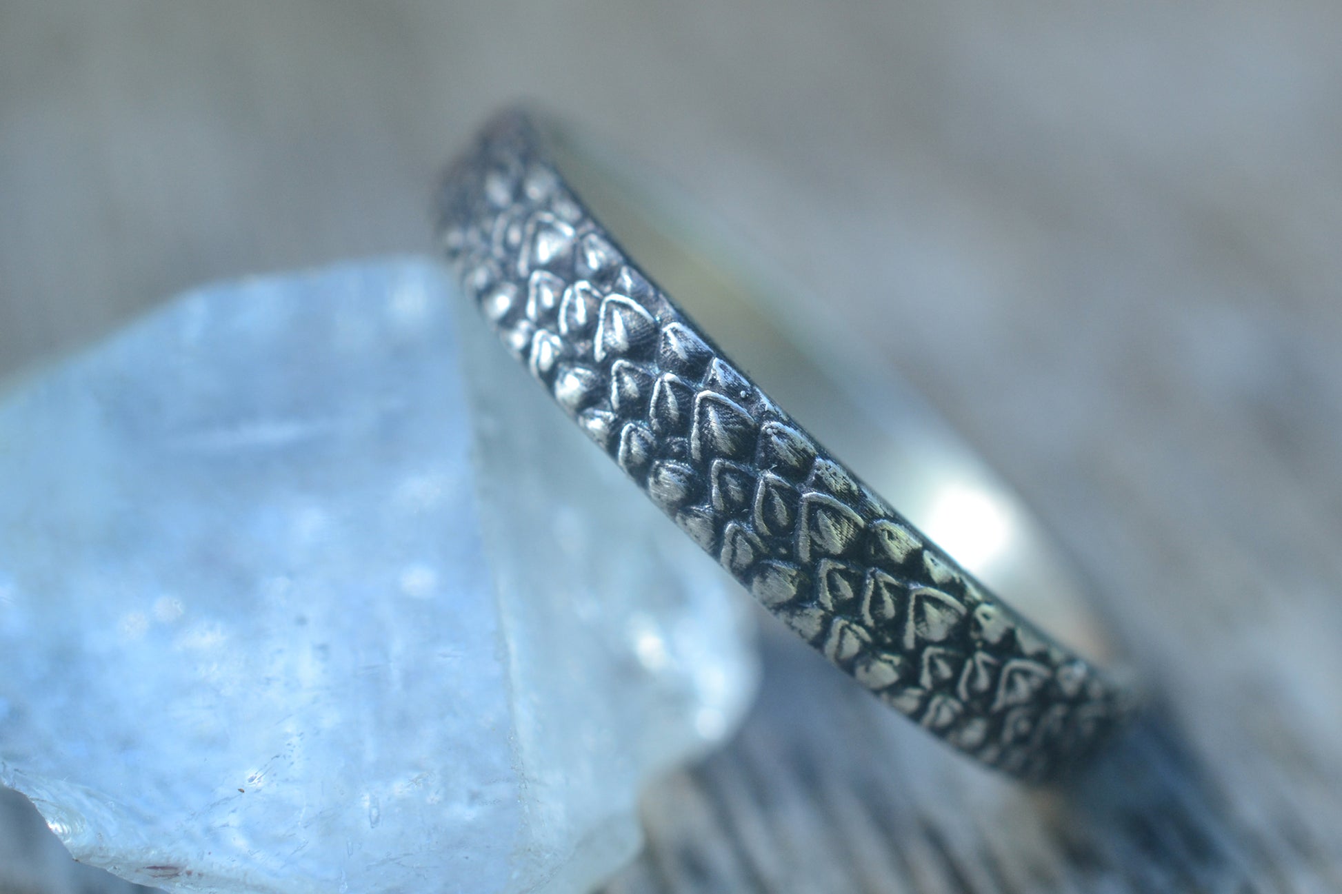 Womens Dainty Dragon Wedding Ring in Silver